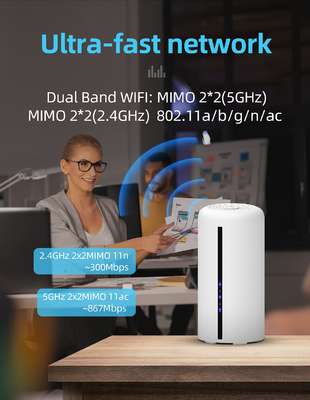 De mobiele Dubbele Band5ghz Wifi Router met SIM Card 1800Mbps opent