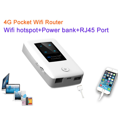 Draadloze de Zakrouter van 5000mAh 4G met RJ45 Wan Lan Port